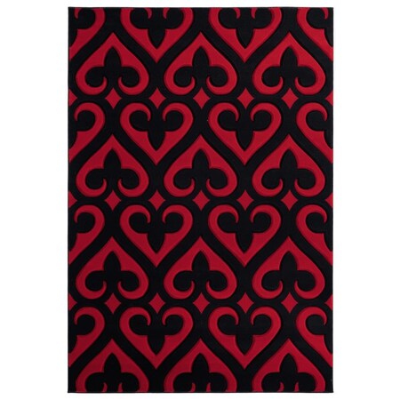 Manmade Bristol Heartland Red Rectangle Area Rug - 5 ft. 3 in. x 7 ft. 6 in. - Red MA3656183
